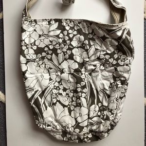 Abercrombie brown floral Hawaiian tote